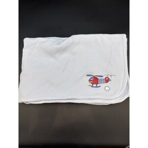 Circo Blue Baby Blanket Helicopter Thermal Embroidered Boy Y2K 2000s Waffle